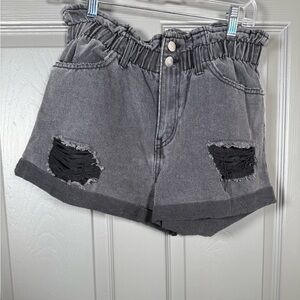 Distressed Gray Women's Shorts